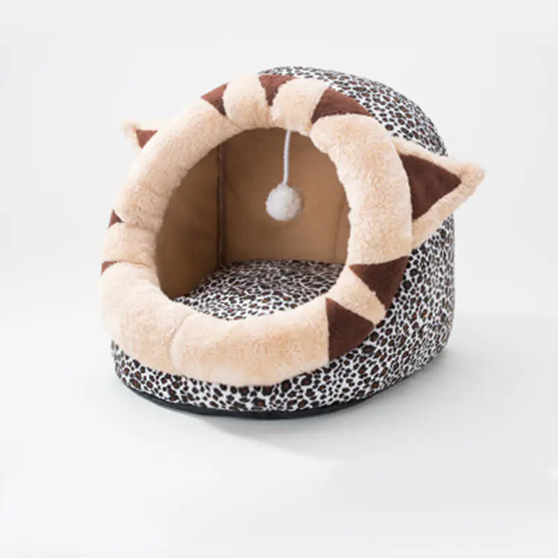 Cozy Cartoon Nook Pet Bed for Dogs and Cats
