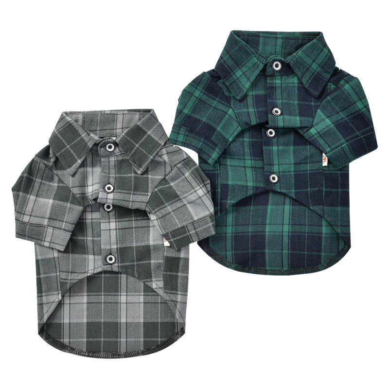 Plaid Cotton Shirt for Pets - Autumn & Winter Style