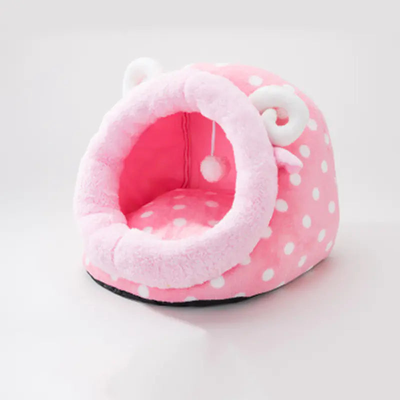 Cozy Cartoon Nook Pet Bed for Dogs and Cats