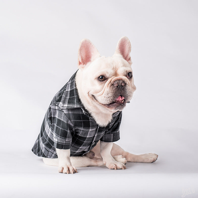 Plaid Cotton Shirt for Pets - Autumn & Winter Style