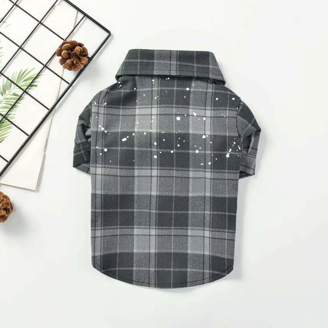 Plaid Cotton Shirt for Pets - Autumn & Winter Style