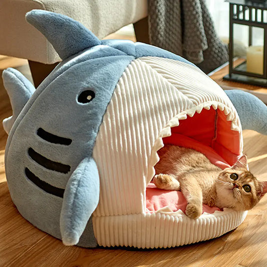 Refuge douillet pour animaux de compagnie Grey Shark