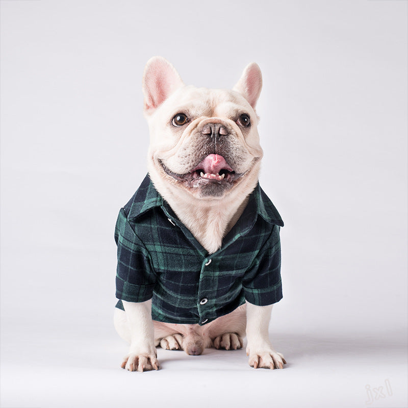 Plaid Cotton Shirt for Pets - Autumn & Winter Style
