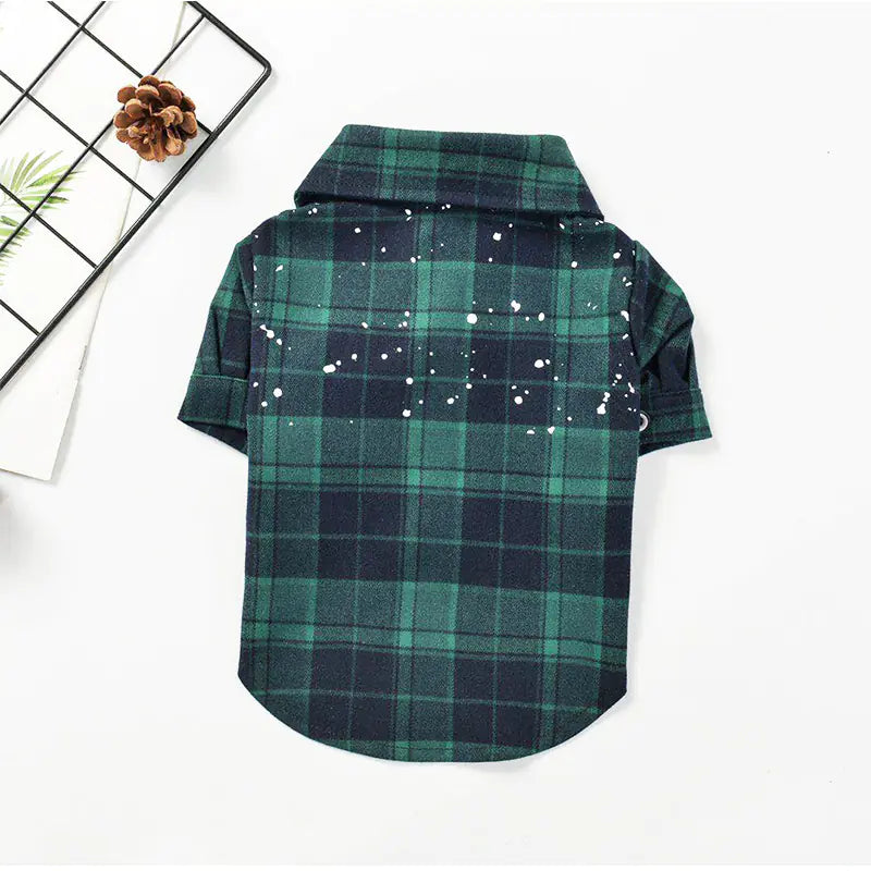 Plaid Cotton Shirt for Pets - Autumn & Winter Style