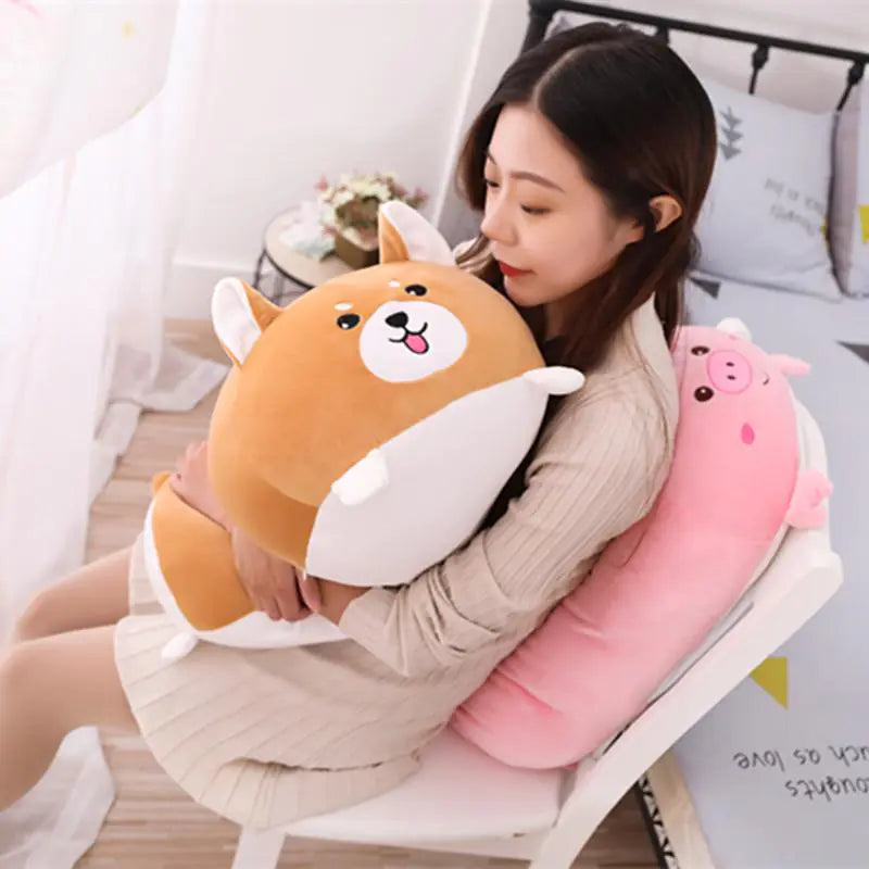 Cute Plush Cat Doll and Cotton Pillow for Girls
